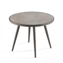 Oviala Business Table basse ronde de jardin plateau en céramique - gris acier 106239_0