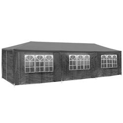 Tectake Barnum Elasa 9x3m avec 8 éléments latéraux - gris -404875 - gris plastique 404875_0