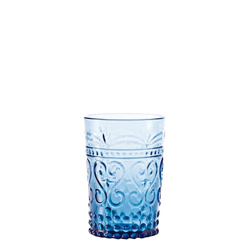 Zafferano Lot de 6 verres Tumbler collection Provenzale en verre coloré turquoise travaillés à la main avec décor en relief pour un usage quotidie_0