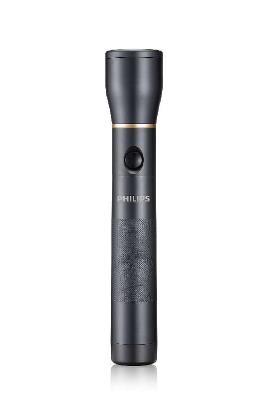 PHILIPS SFL7002T/10 - Torche et lampe de poche noire - Lampe à pression LED - IPX4 - Fonctionne avec 6 piles AA alcalines_0