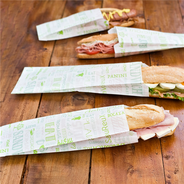 500 Sacs papier ingraissable pour sandwich 