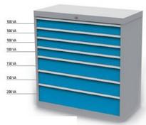 Armoire à tiroirs 90.421A - 7 tiroirs robustes, charge 50 kg par tiroir, dimensions 980x500x1019 mm_0