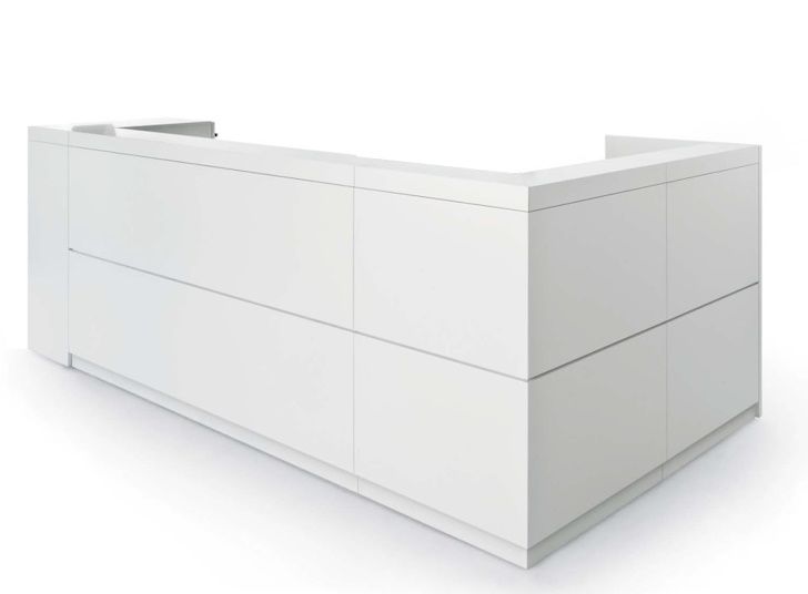 Banque d'accueil VOGUE - lignes épurées et habillage géométrique - personnalisable en coloris et modules_0