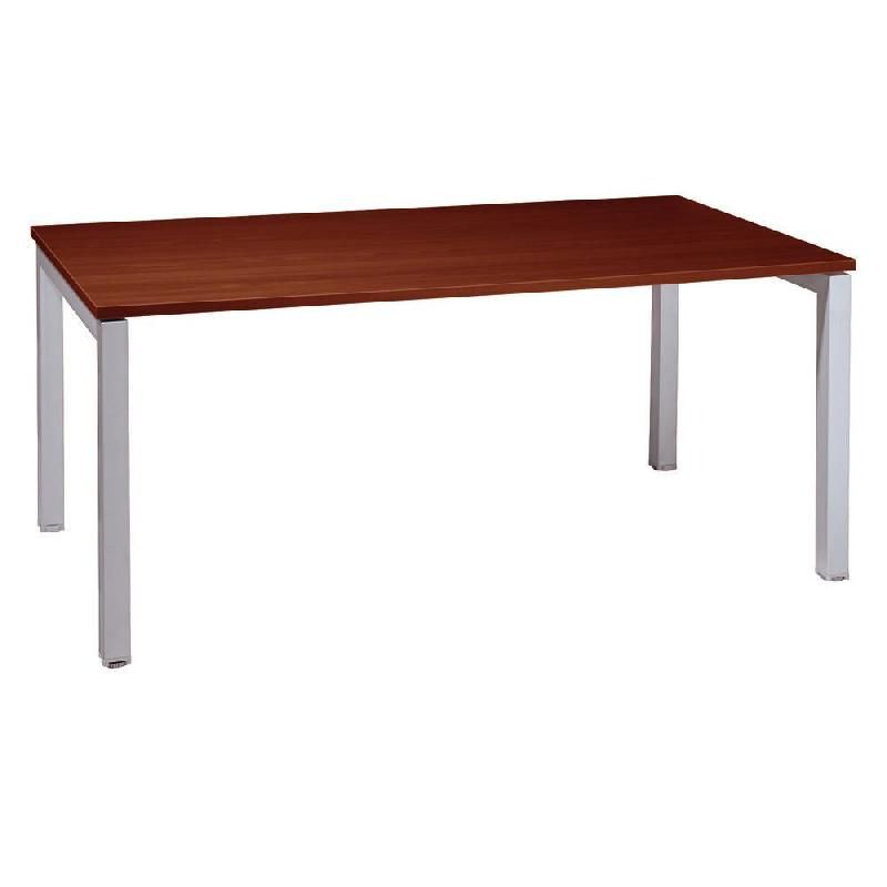 BUREAU DROIT ACTUAL - L. 80 X P. 80 CM - PLATEAU WENGÉ - 4 PIEDS ALUMINIUM