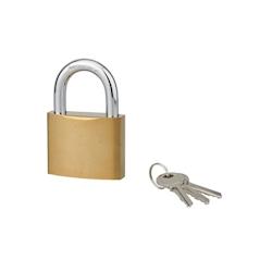 Cadenas ACERA à clé, base 60 mm, anse acier cémenté, 3 clés - SERRUPRIX - doré 3150269980050_0