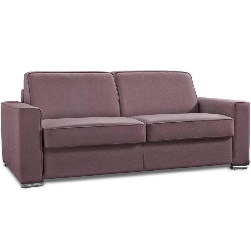 CANAPÉ CONVERTIBLE 2-3 PLACES EXCELLENCE 120 CM SOMMIER LATTES MATELAS MEMORY 18 CM INCLUS VELOURS  OLD ROSE_0