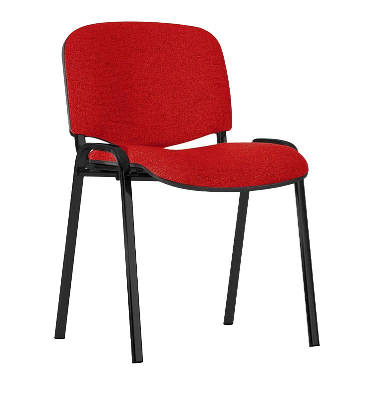 Chaise de réunion leo en tissu rouge_0