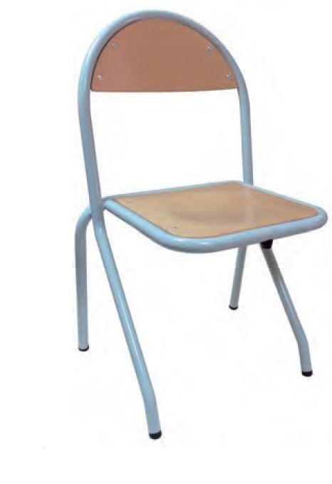 Chaise maternelle appui table Nelly - empilable et disponible en 3 tailles - structure acier et assise hêtre multiplis_0