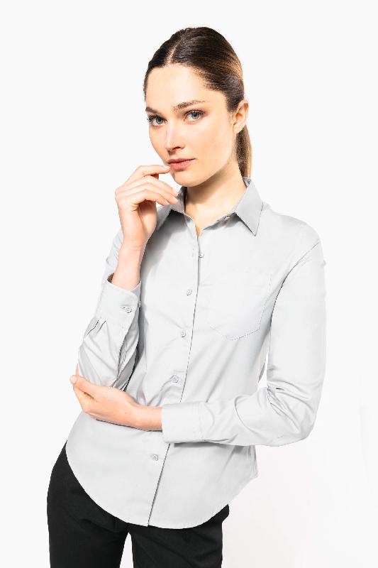 Chemise de travail popeline manches longues femme - Kariban Réf: K542 - 100% coton - Easy Care_0