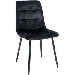 Décoshop26 - Chaise de salle à manger x1 coutures décoratives carrées en tissu velours noir et métal noir 10_0002128 - noir 3000250851923_0