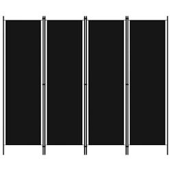 Décoshop26 - Paravent séparateur de pièce cloison 4 panneaux 200 x 180 cm en tissu noir et fer DEC030904 - noir 3000258186805_0