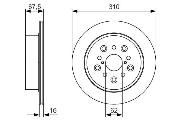 Disque de frein Bosch 0986479R25 - ventilé - boîte de 2 disques - côté arrière_0