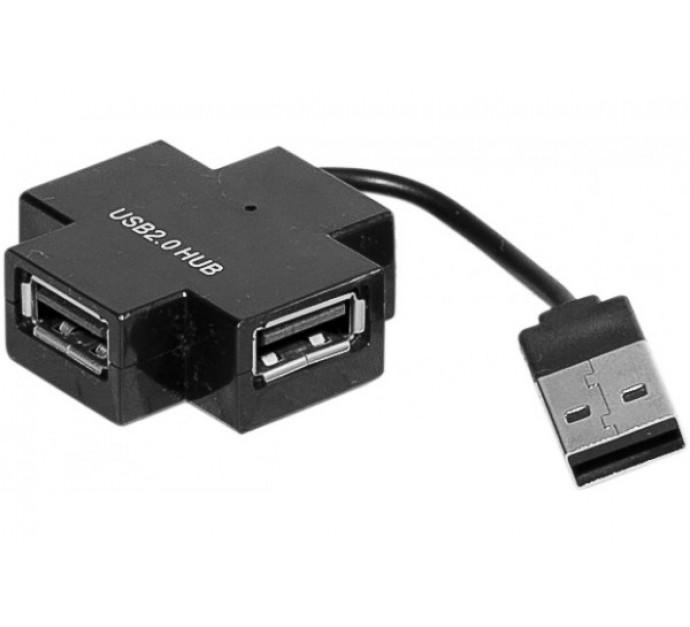 Hub informatique 4 ports USB 2.0 - Croix noire - Autoalimenté - Réf. 21111_0