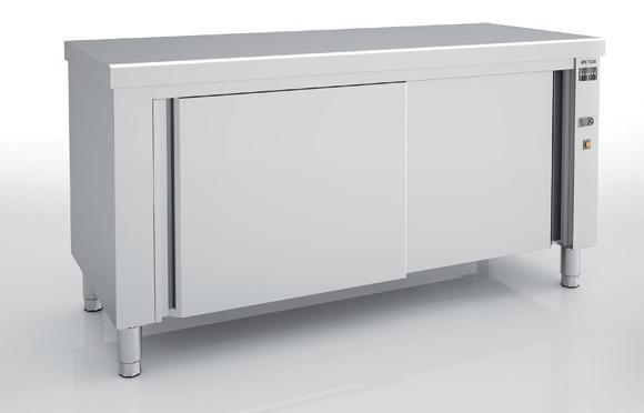 Meuble chaud central en inox 2000x700x850 - portes coulissantes - MCA70-200C_0