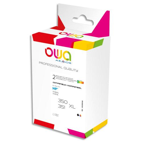 Owa p/2 cartouche jet d'encre compatible noir+couleur 350xl k10309ow_0