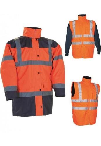 Parka haute visibilité orange 4 en 1 - Référence PIAMO - Protection contre le froid et polyvalence_0