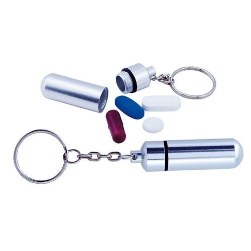 Porte-clés pilulier Alumpil - Ø14 × 52 mm - Prix dégressifs, minimum 450 pièces_0
