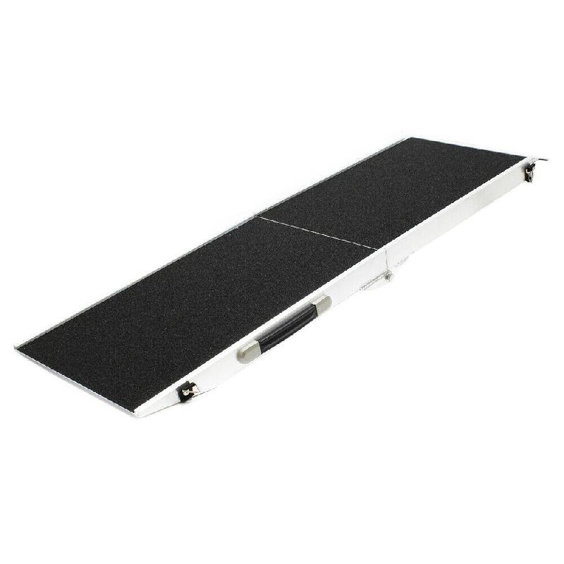 Rampe pour chiens pliable en aluminium - Surface antidérapante - Charge 110 kg - Dimensions 213 x 48 cm - Réf. 16_0000553_0