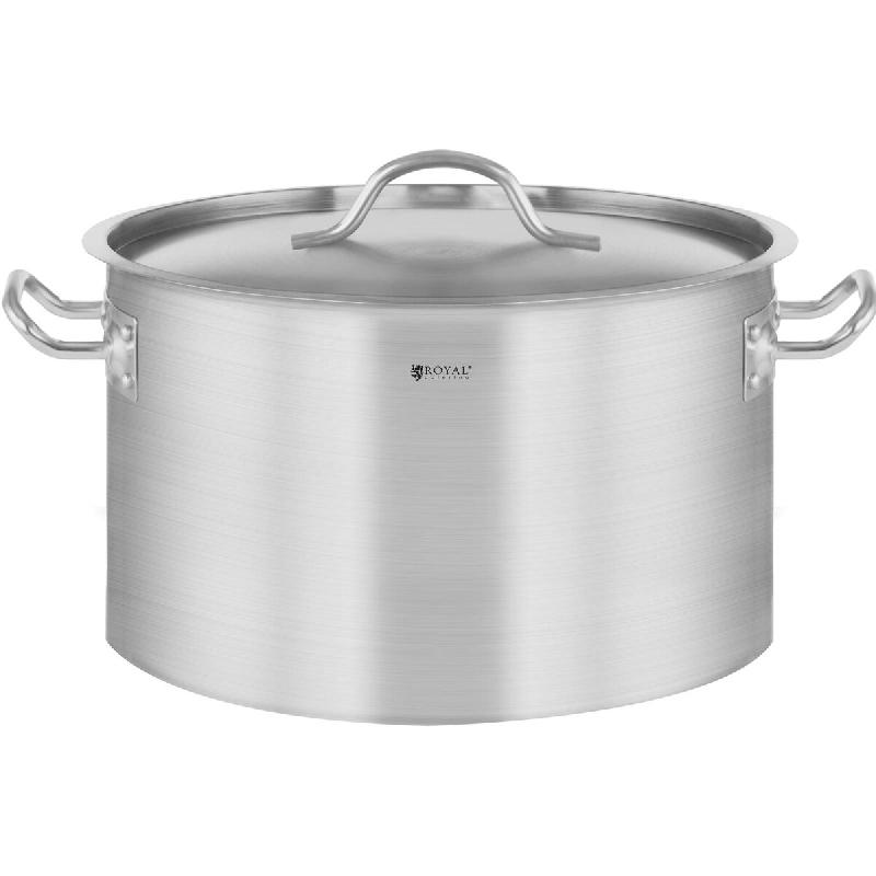 Royal Catering - Royal Catering Casserole Induction Fond Rapporté Sandwich Triple (13 L, Ø 30 cm, Avec Couvercle, Inox Aluminium, Poignées Cool - a_0