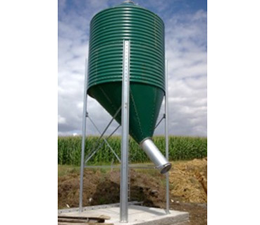 Silo métallique sur pieds - Stockage d'aliments, farines, miettes, grains, granules - Capacité jusqu'à 32m3_0