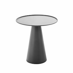 Oviala Business Table basse ronde 50 cm en acier gris anthracite - gris acier 108805_0