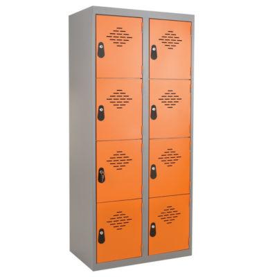 Vestiaires Multicases monoblocs 2 colonnes 4 cases gris / orange_0