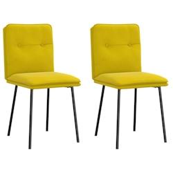 VidaXL Chaises à Manger Lot De 2 Jaune Velours - jaune 4101316_0
