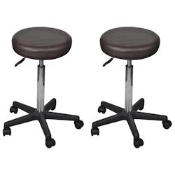 VidaXL Tabourets De Bureau Lot De 2 Marron 35,5x84 Cm Similicuir - marron 277178_0