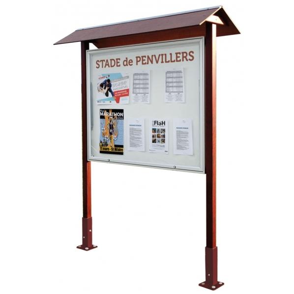 Vitrine d'information avec auvent - VITINCOM© Vitrine Classique - 18 x A4 - Bois et aluminium, garantie 5 ans_0