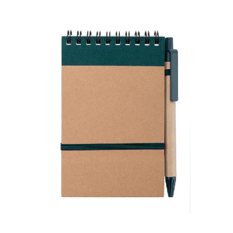 10x Bloc-notes et stylo en carton vert - 8412536823060_0