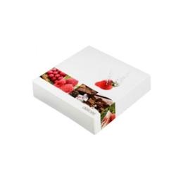 Boîte pâtissière décor Délices 200x200x50mm x300 JORIDEAL - blanc en carton 3519400609159_0