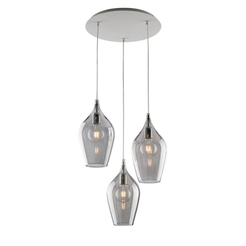 Bonetti Illumina Ares Suspension en fer et verre gris pyrex 3 lumières 141 d.50 BL273-S3-GR - gris 8050713218560_0