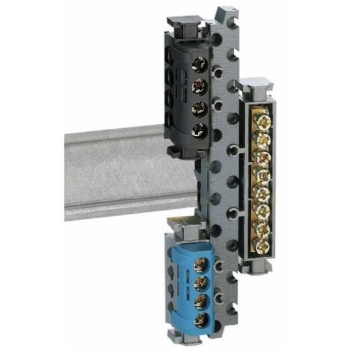 BORNIER DE RÉPARTITION ISOLÉ PHASE - 8 CONNEXIONS 1,5MM² À 16MM² - NOIR - 75MM LEGRAND
