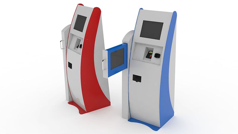 Borne de paiement BPI Ticketing Tôle Concept - 162cm x 50cm x 47cm - Cash Defender - adaptée aux lieux publics et passages intenses_0
