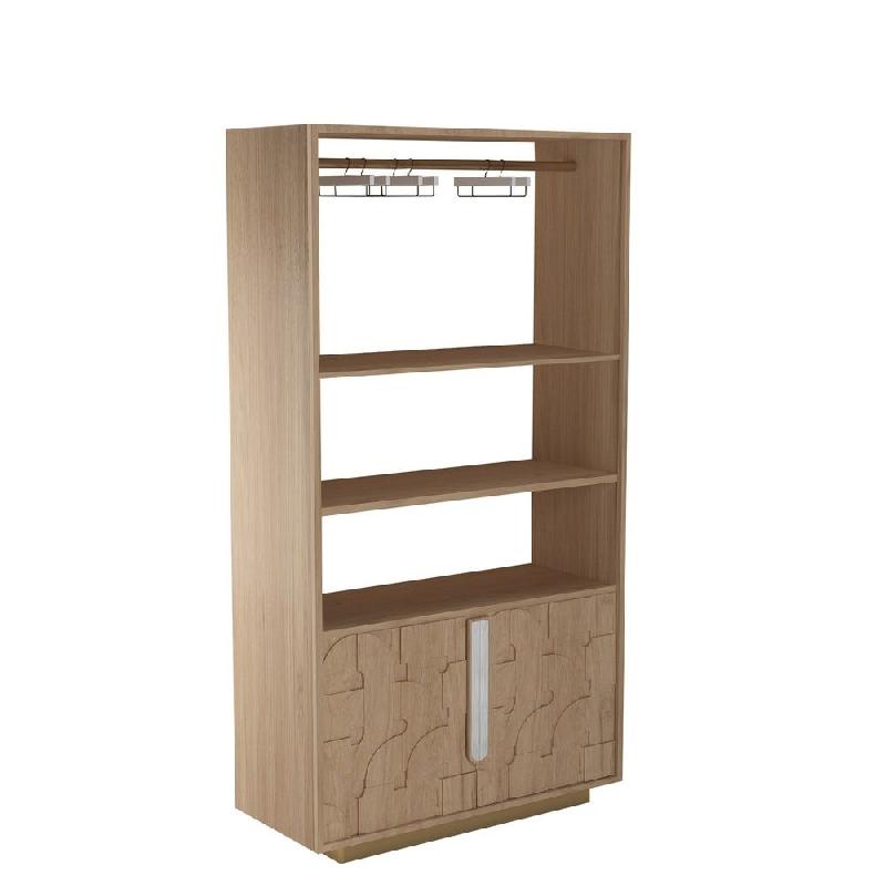 Buffet central Dua' Line laiton 2 portes 2 tablettes et barre 100x40x180cm_0