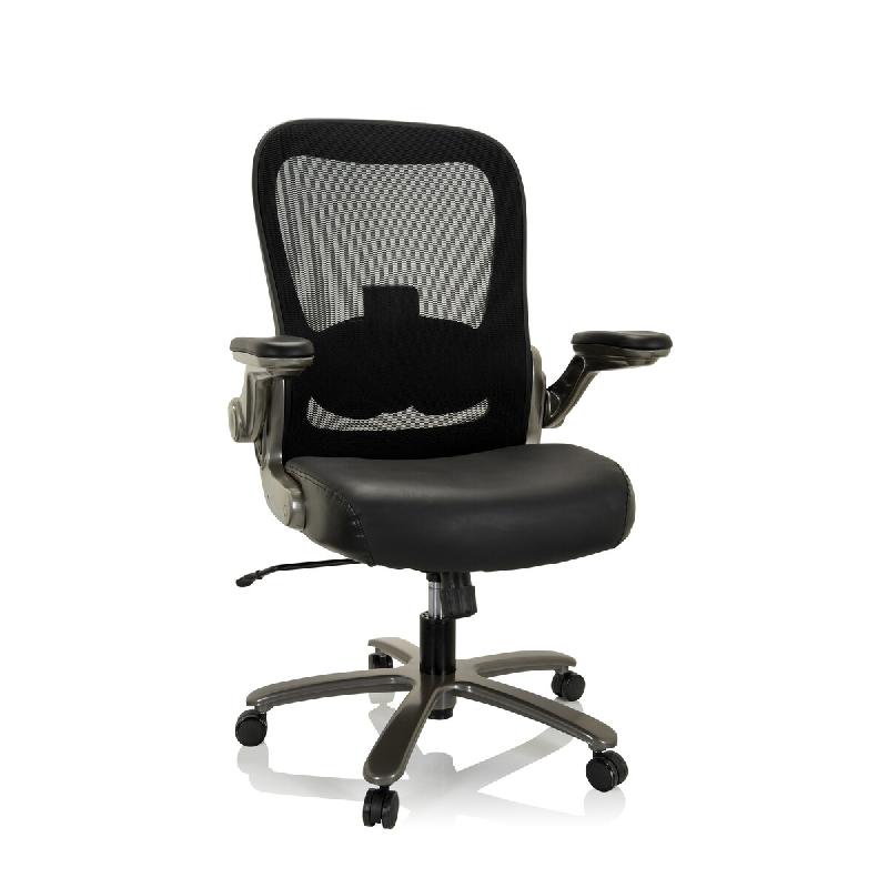 Chaise lourdes confortables / Siège de bureau INSTRUCTOR T I Titan XXL Tissu maille / Cuir noir hjh OFFICE - noir multi-matériau 691008_0