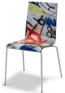 Chaise Marika - coque stratifiée imprimée 1 face - châssis métal époxy_0