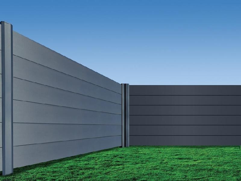 Clôture en Aluminium Pleine Lames 150x20mm PB06 Extérieure à Sceller Sur Mesure Référence: Clôture Alu Pleine 150 Sceller_0