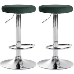 CLP Lot de 2 tabourets de bar Ponte velours Vert/Métal chromé - vert textile 323466_0