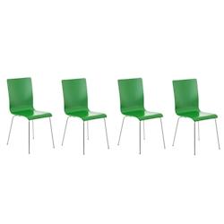 Décoshop26 - Lot de 4 chaises de cuisine en bois vert et métal CDS10163 - 3000277163931_0