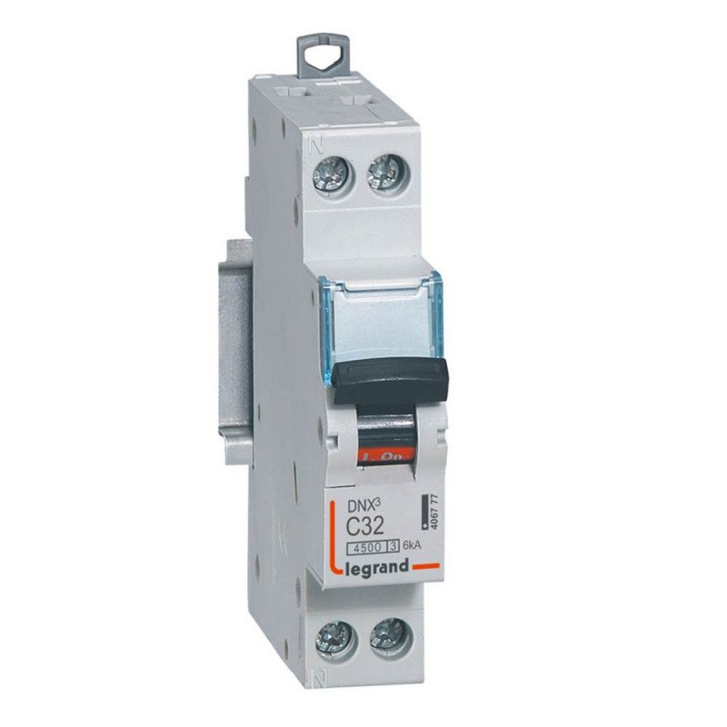 DISJONCTEUR DNX³ 4500 6KA BORNE À VIS 1 MODULE 1P+N 230V 32A - LEGRAND - 406777