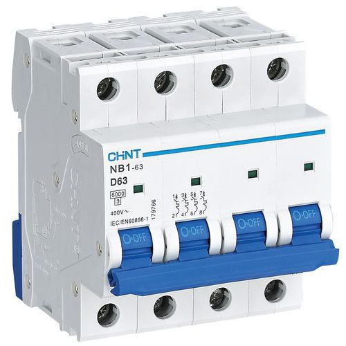 DISJONCTEUR MINIATURE 4P 63A D 6KA - CHINT