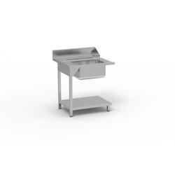 ERATOS Table De Prelavage Avec Bac 500X400X250 Aisi-304 18/10 - 800X750X850 - Avec Etagere - Accroche A Gauche MP-80I - MP-80I_0