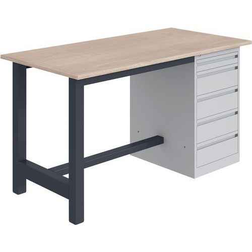 ETABLI CKS HÊTRE MULTI.5T 1800X750 7016 ANTHRACITE - SOFAME