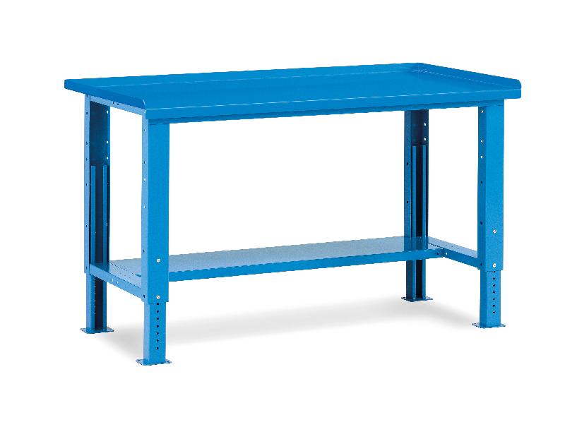 Établi métallique Fortis - réglable en hauteur - L.1507 mm - acier bleu - charge 1000 kg_0