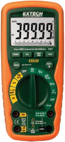 MULTIMÈTRE PORTABLE TRMS, 40000 POINTS, 1000V/20A AC/DC, 0.06% - EXTEX530