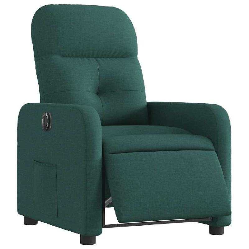 Fauteuil inclinable électrique Vert foncé Tissu Modèle Jerdoria - 8721012220126_0