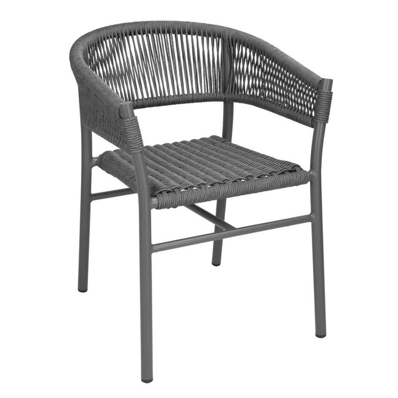 Fauteuils en corde grise tressée Florence - Lot de 2 - FU533 | Bolero_0