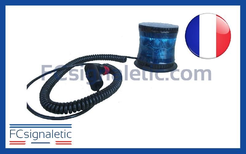 Gyrophare Gyroled bleu embase magnétique prise allume cigare classe 2 flash STANDBY MERCURA 23529-00_0