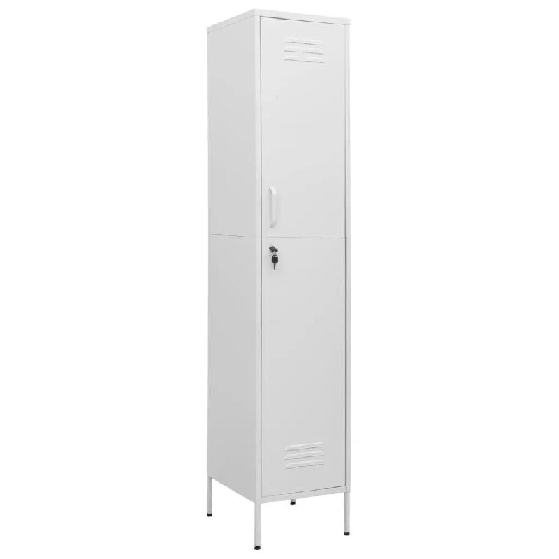 Helloshop26 - Armoire à casiers moderne bureau 35 x 46 x 180 cm avec étagères réglables finition blanche en acier blanc 02_0046893 - blanc acier 3_0